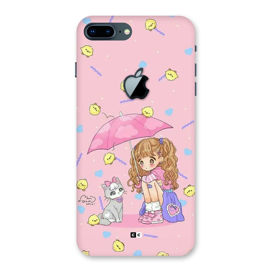 Girl With Cat Back Case for iPhone 7 Plus Apple Cut