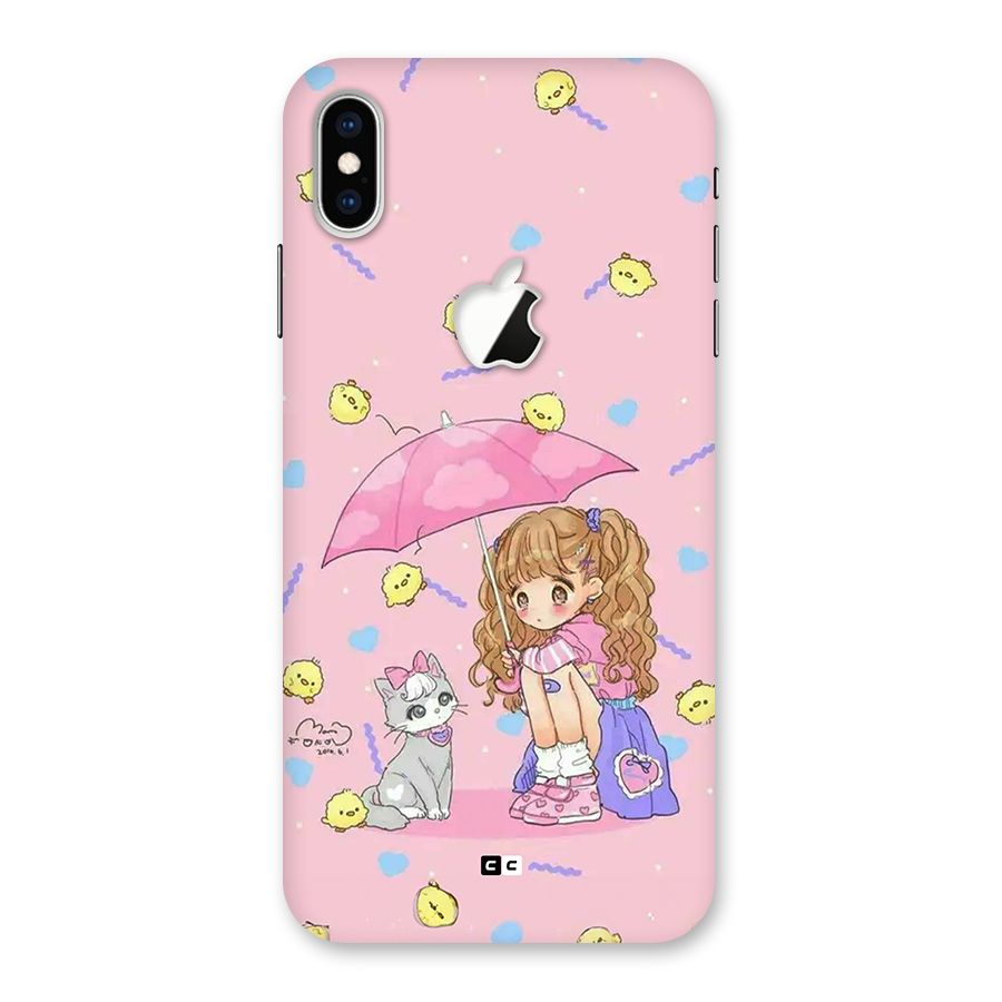 Girl With Cat Back Case for iPhone XS Max Apple Cut