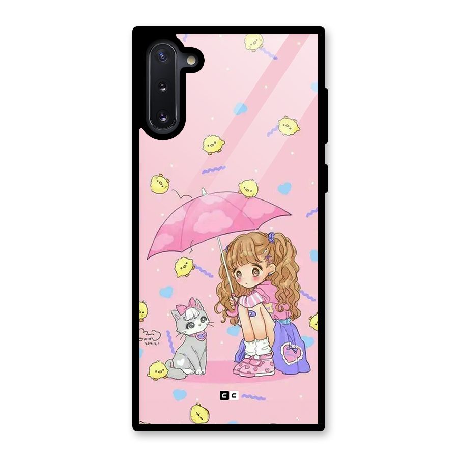 Girl With Cat Glass Back Case for Galaxy Note 10