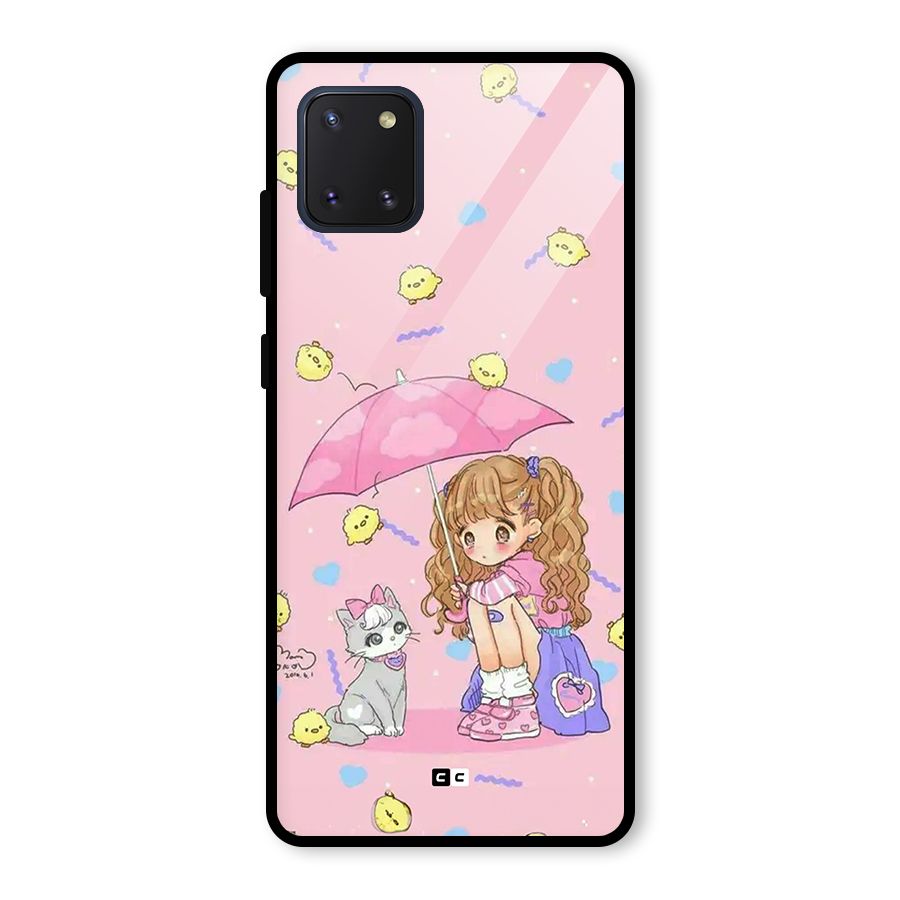 Girl With Cat Glass Back Case for Galaxy Note 10 Lite