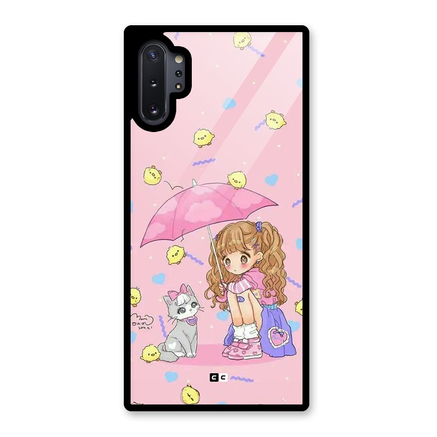Girl With Cat Glass Back Case for Galaxy Note 10 Plus