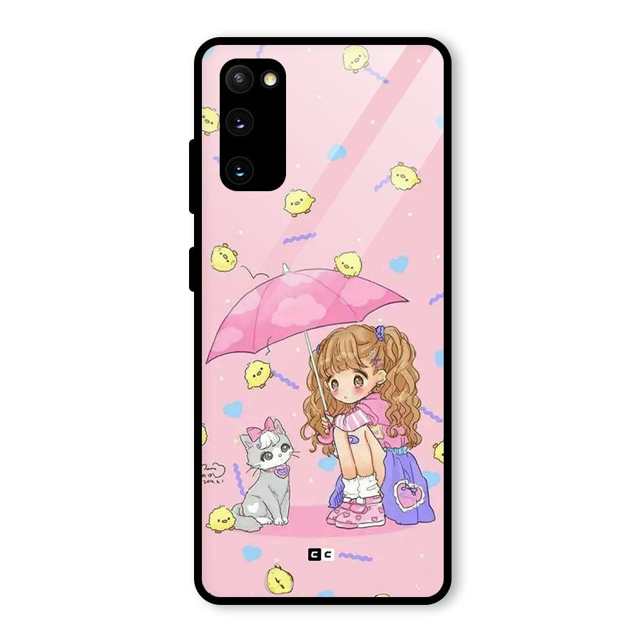 Girl With Cat Glass Back Case for Galaxy S20 FE 5G