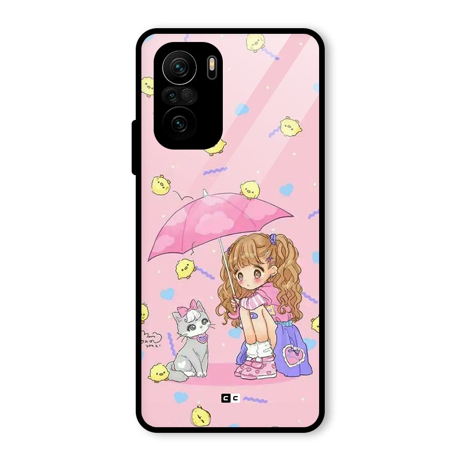 Girl With Cat Glass Back Case for Mi 11X Pro