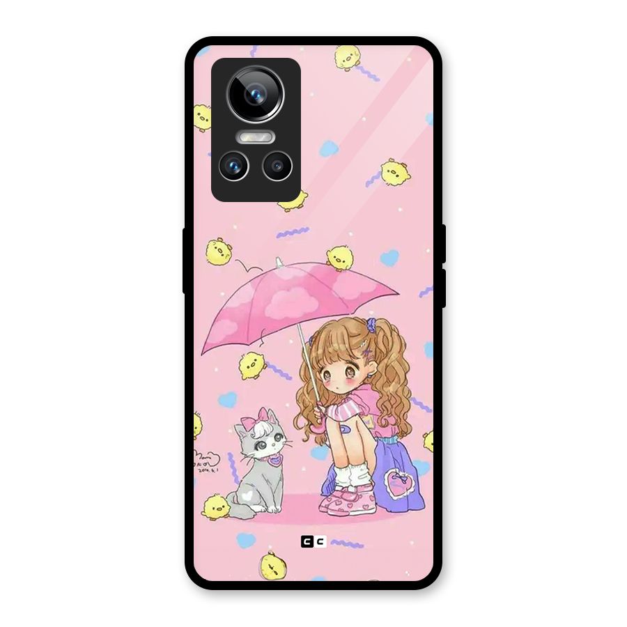 Girl With Cat Glass Back Case for Realme GT Neo 3