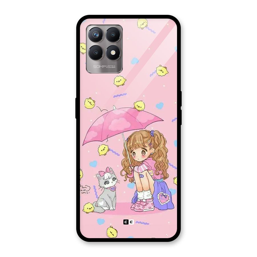 Girl With Cat Glass Back Case for Realme Narzo 50