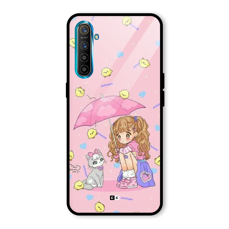 Girl With Cat Glass Back Case for Realme X2