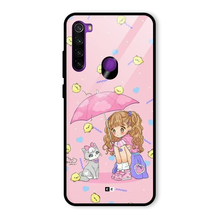Girl With Cat Glass Back Case for Redmi Note 8