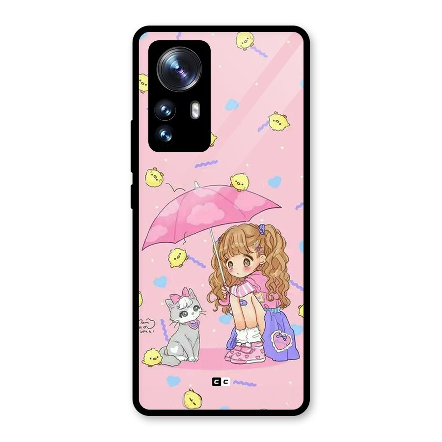 Girl With Cat Glass Back Case for Xiaomi 12 Pro