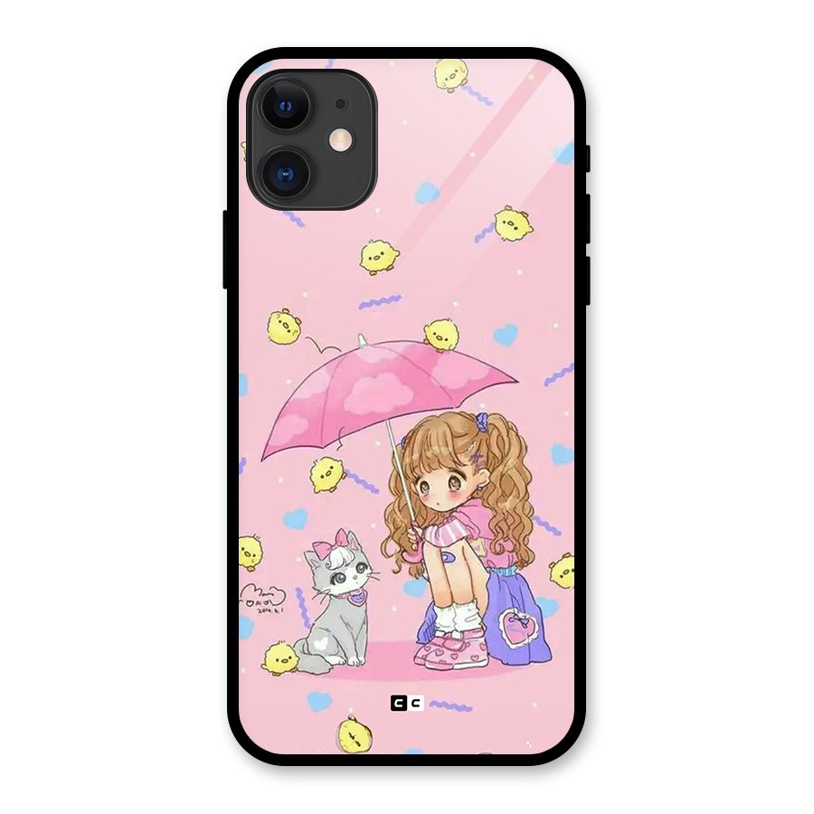 Girl With Cat Glass Back Case for iPhone 11