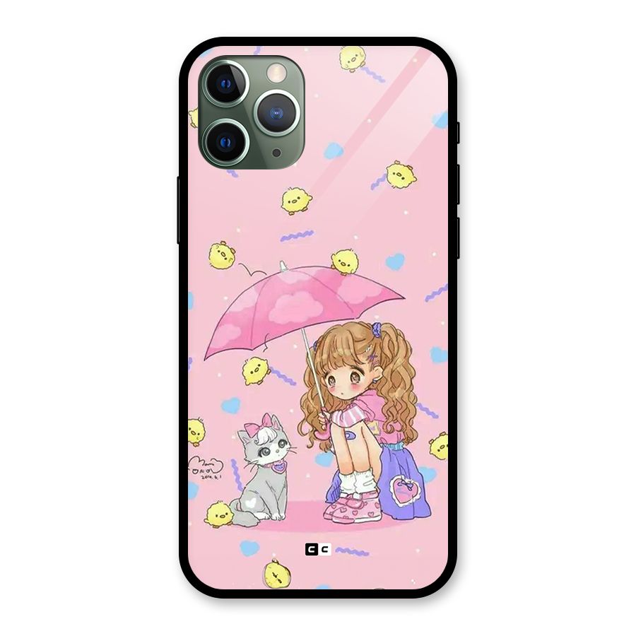Girl With Cat Glass Back Case for iPhone 11 Pro