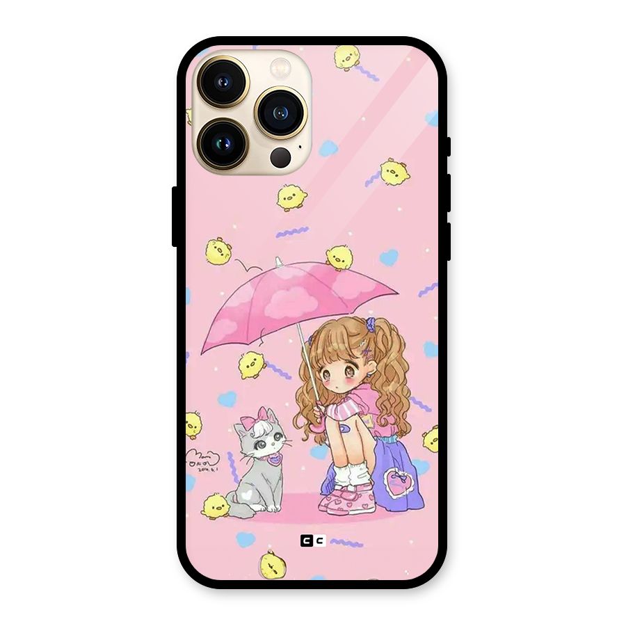 Girl With Cat Glass Back Case for iPhone 13 Pro Max