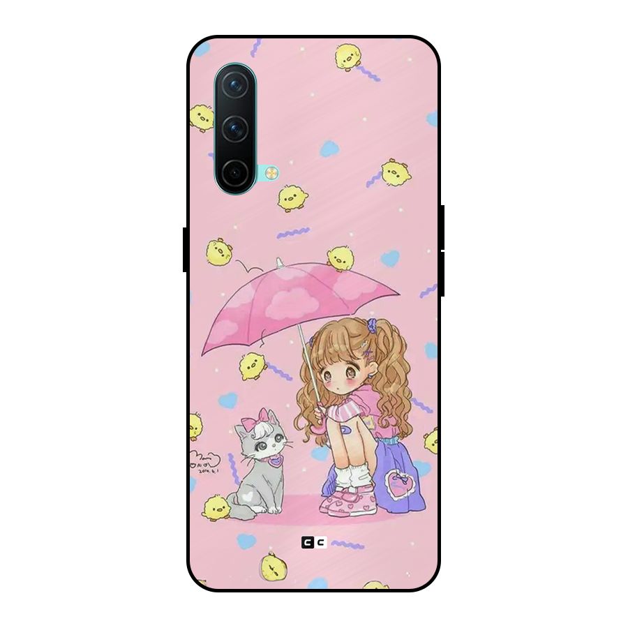 Girl With Cat Metal Back Case for Nord CE 5g