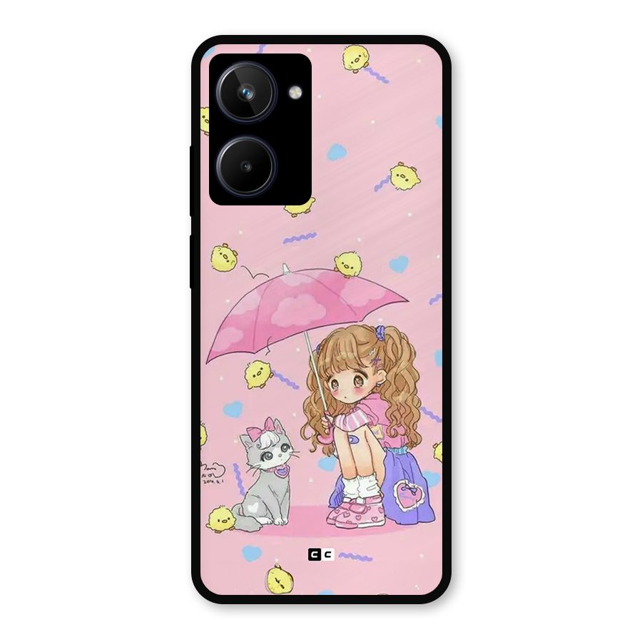 Girl With Cat Metal Back Case for Realme 10
