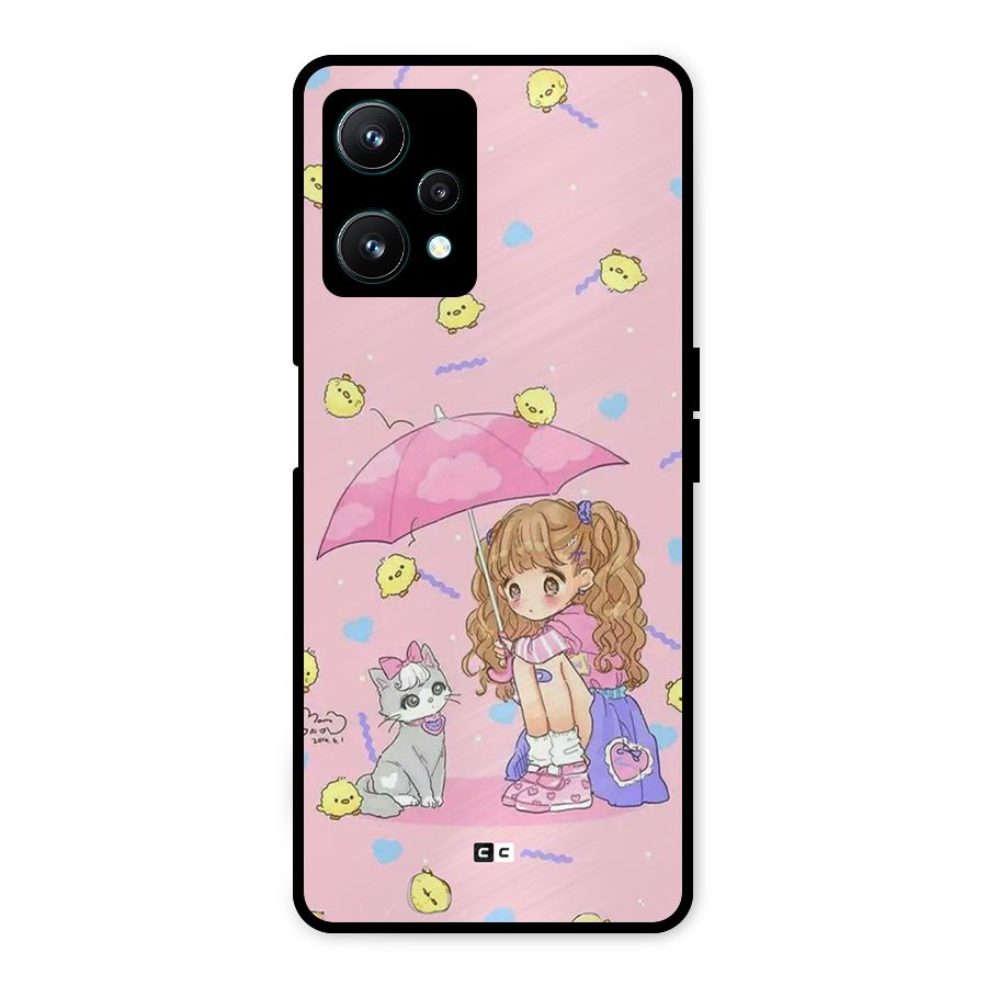 Girl With Cat Metal Back Case for Realme 9 Pro 5G