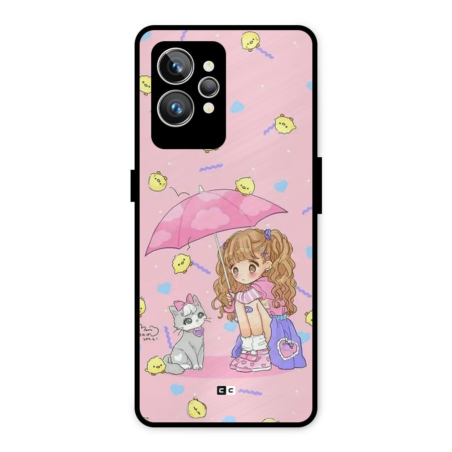 Girl With Cat Metal Back Case for Realme GT2 Pro