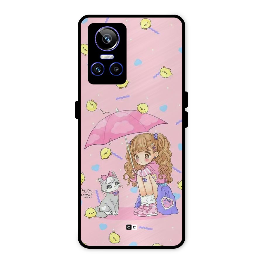 Girl With Cat Metal Back Case for Realme GT Neo 3