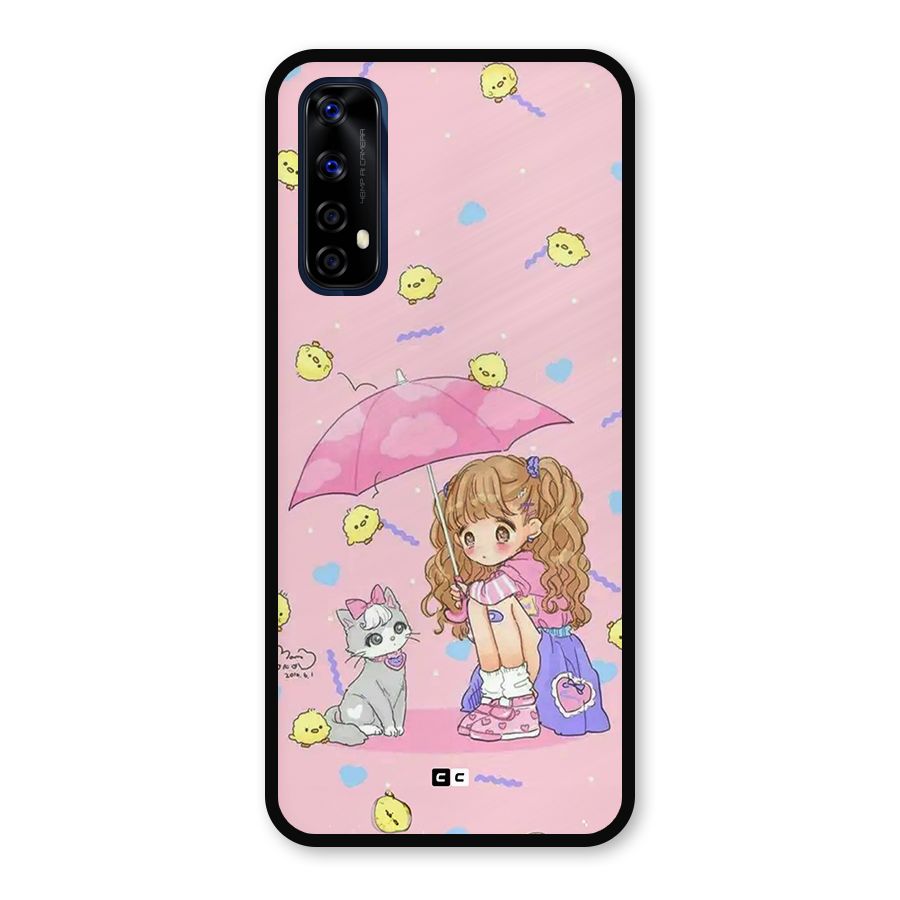 Girl With Cat Metal Back Case for Realme Narzo 20 Pro