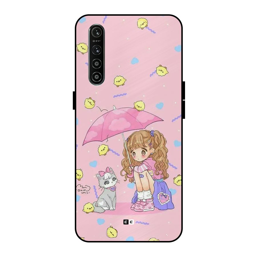Girl With Cat Metal Back Case for Realme XT