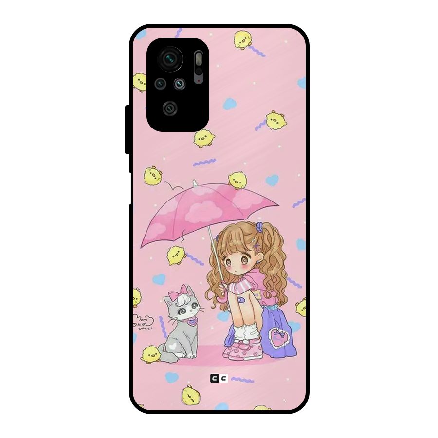 Girl With Cat Metal Back Case for Redmi Note 11 SE