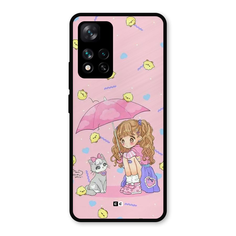Girl With Cat Metal Back Case for Xiaomi 11i Hypercharge 5G