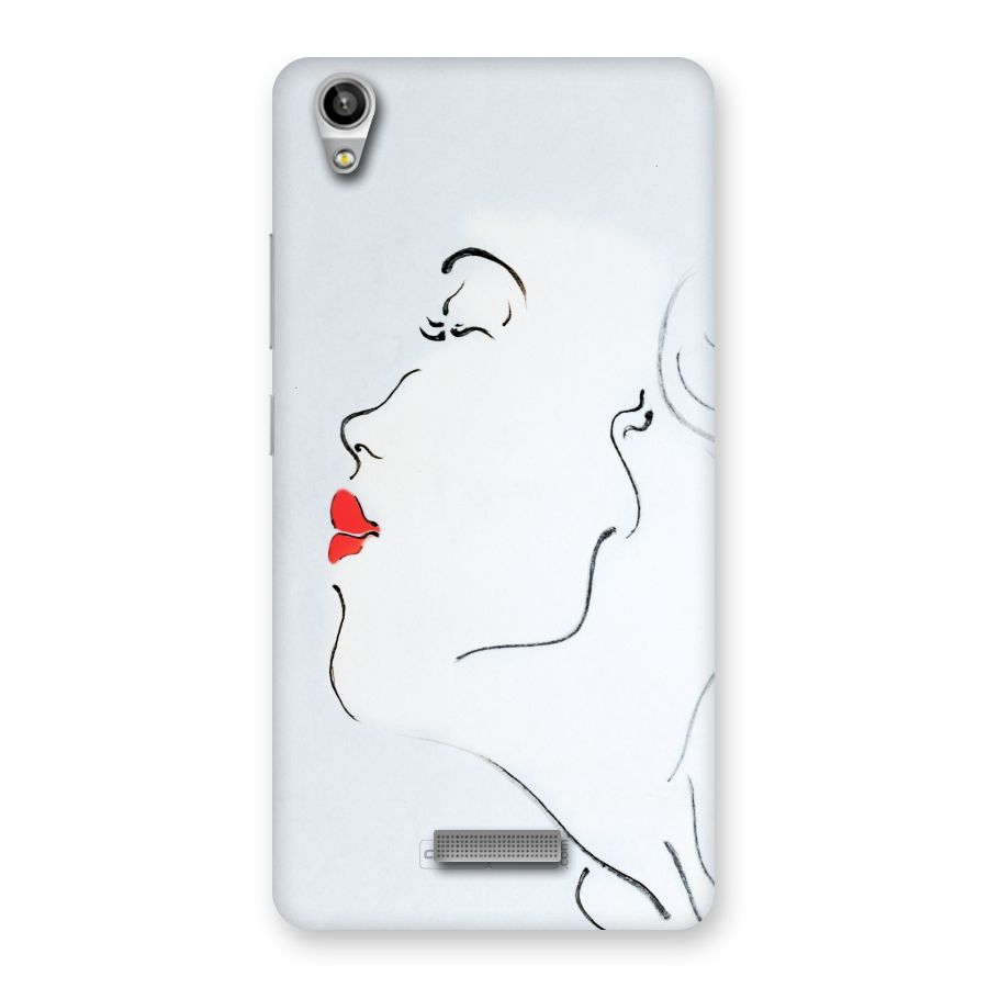 Girl in Red Lipstick Back Case for Lava-Pixel-V1