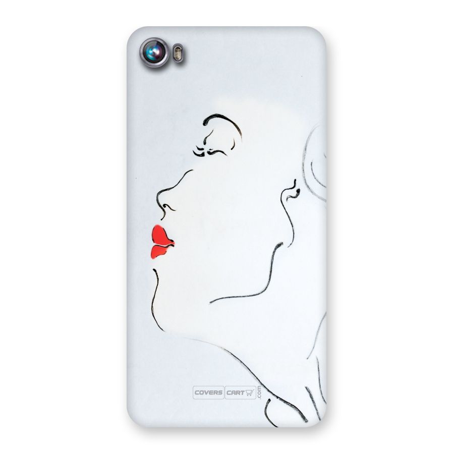 Girl in Red Lipstick Back Case for Micromax Canvas Fire 4 A107