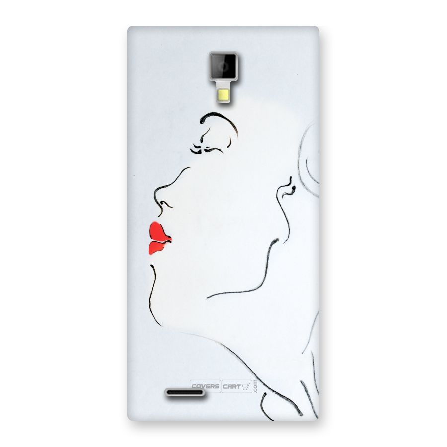 Girl in Red Lipstick Back Case for Micromax Canvas Xpress A99