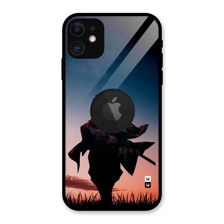 Giyu Tomioka Stance Glass Back Case for iPhone 11 Logo Cut