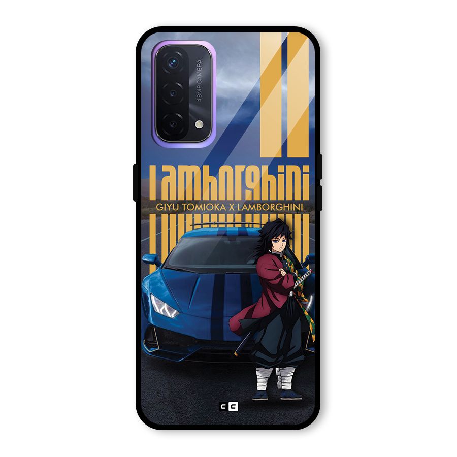 Giyu Tomioka Supercar Glass Back Case for Oppo A74 5G