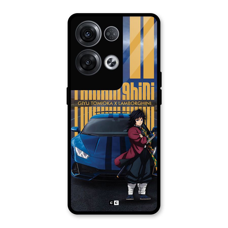 Giyu Tomioka Supercar Glass Back Case for Oppo Reno8 Pro 5G