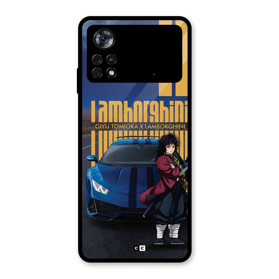 Giyu Tomioka Supercar Glass Back Case for Poco X4 Pro 5G