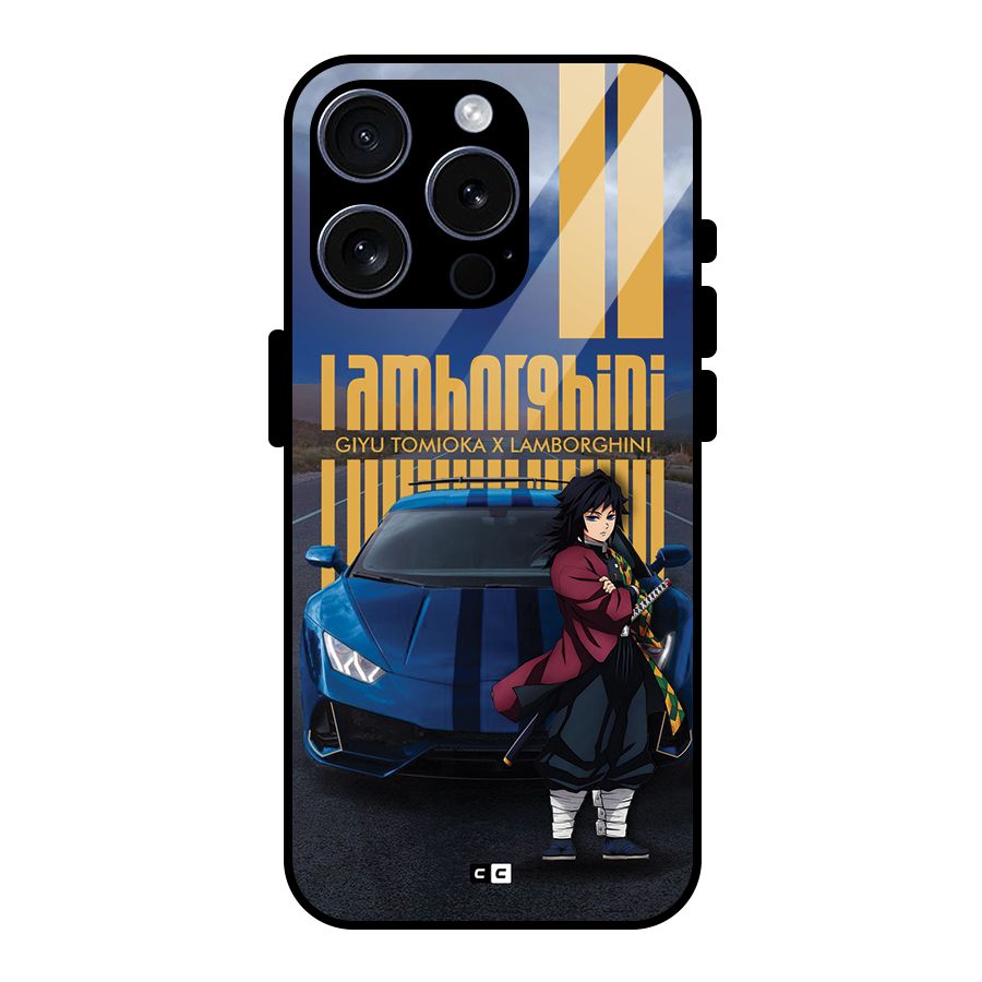 Giyu Tomioka Supercar Glass Back Case for iPhone 15 Pro