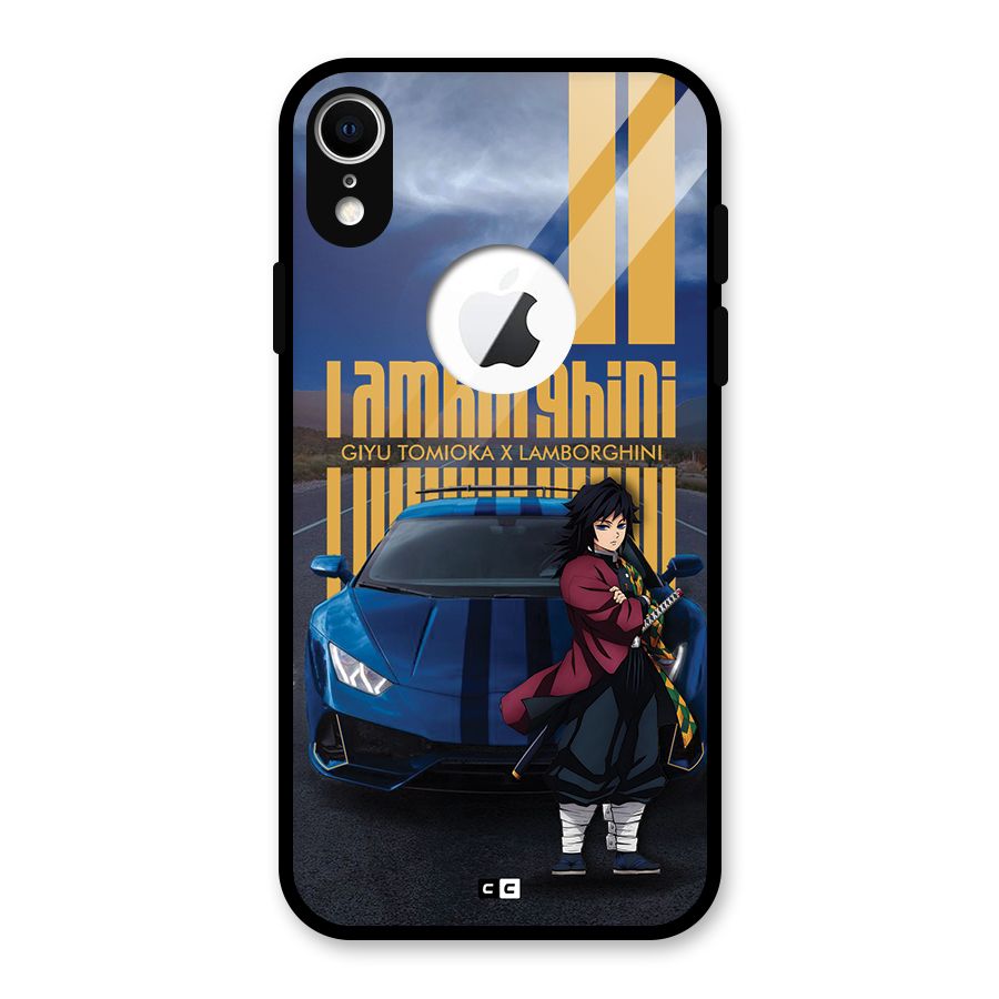 Giyu Tomioka Supercar Glass Back Case for iPhone XR Logo Cut