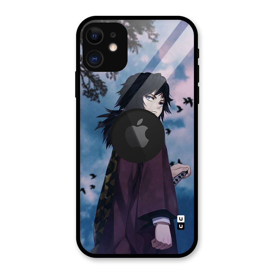 Giyu Tomioka Waiting Glass Back Case for iPhone 11 Logo Cut