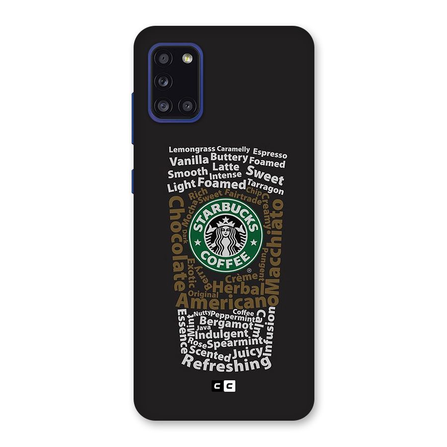 Glass StarBucks Back Case for Galaxy A31