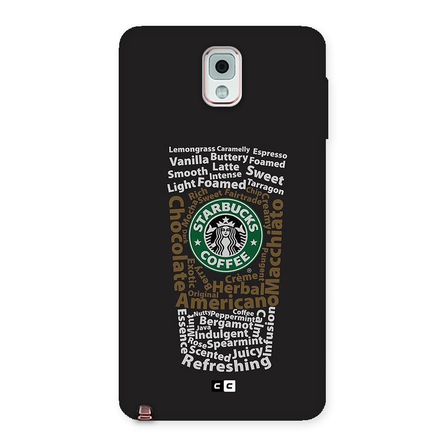 Glass StarBucks Back Case for Galaxy Note 3