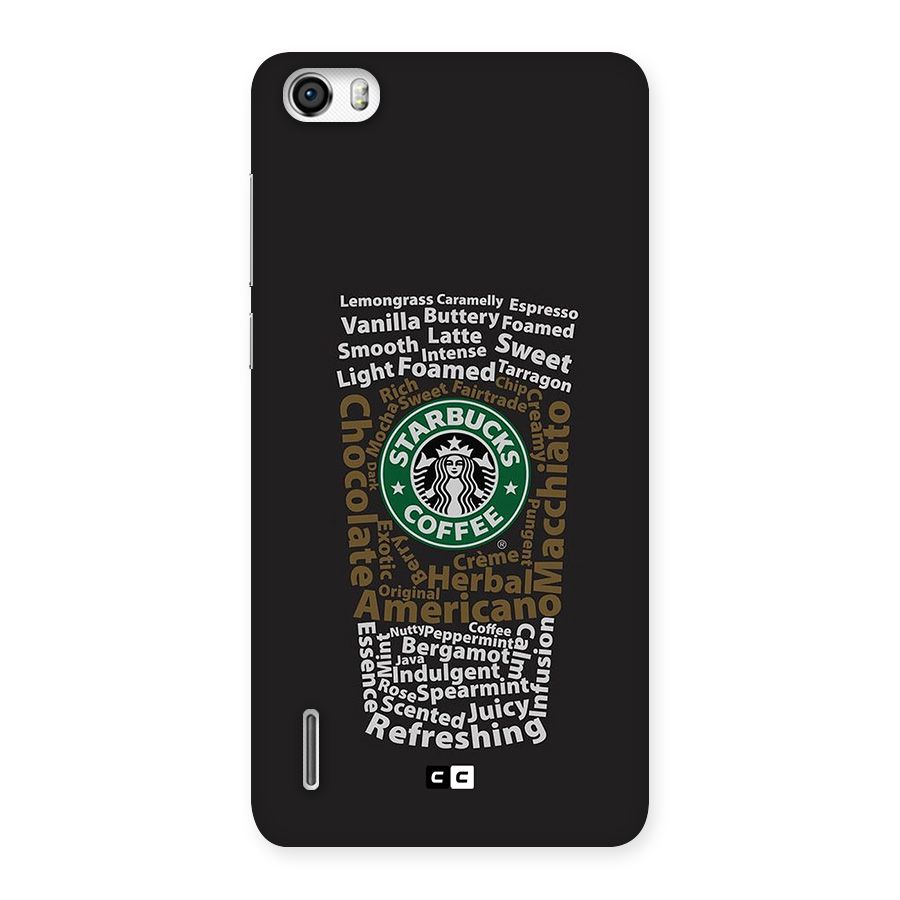 Glass StarBucks Back Case for Honor 6