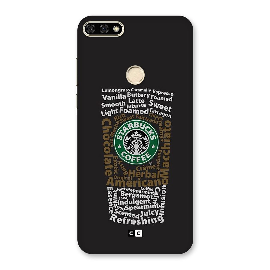 Glass StarBucks Back Case for Honor 7A
