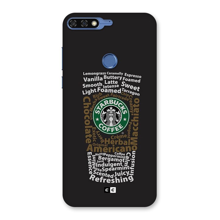 Glass StarBucks Back Case for Honor 7C