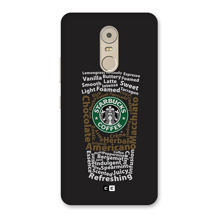 Glass StarBucks Back Case for Lenovo K6 Note