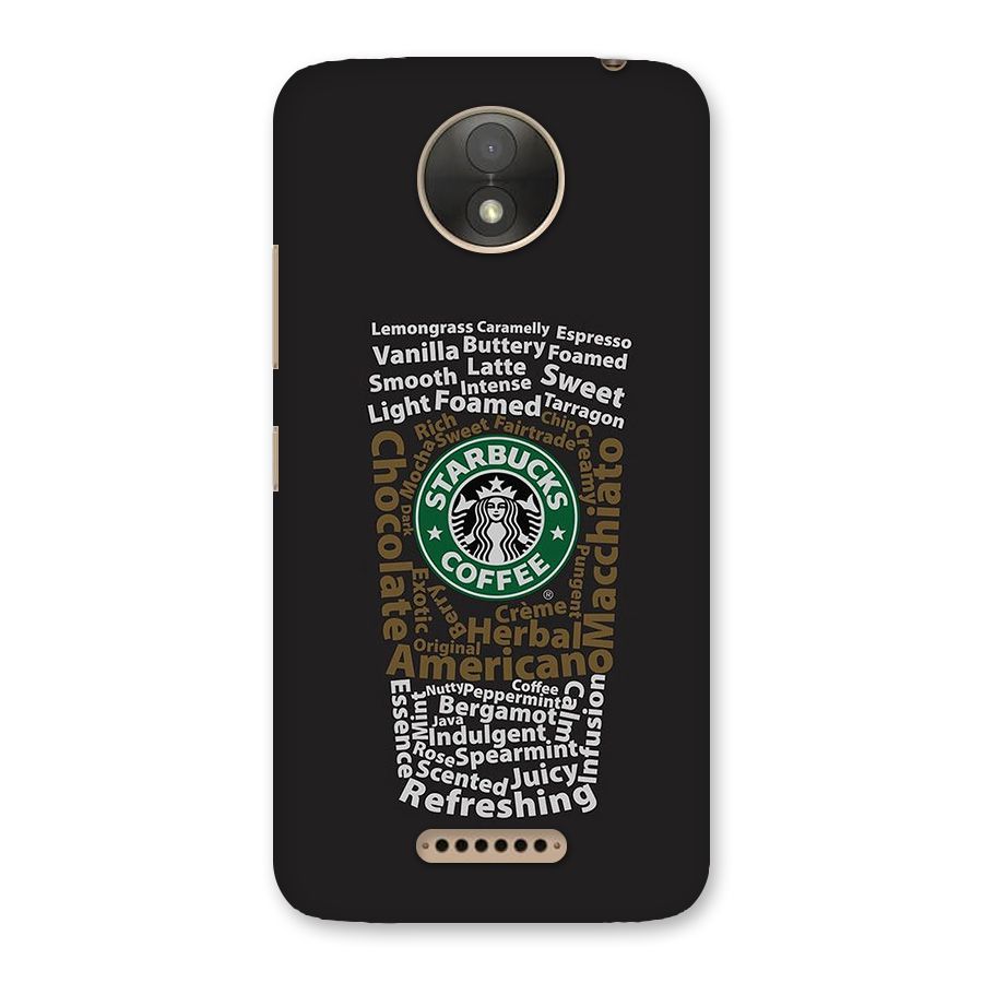 Glass StarBucks Back Case for Moto C Plus