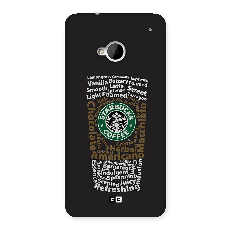 Glass StarBucks Back Case for One M7 (Single Sim)