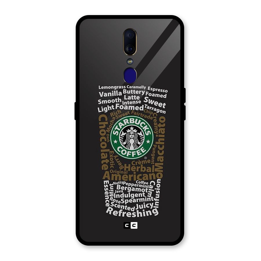 Glass StarBucks Glass Back Case for Oppo F11