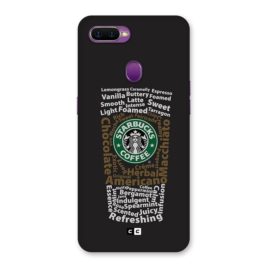 Glass StarBucks Back Case for Oppo F9