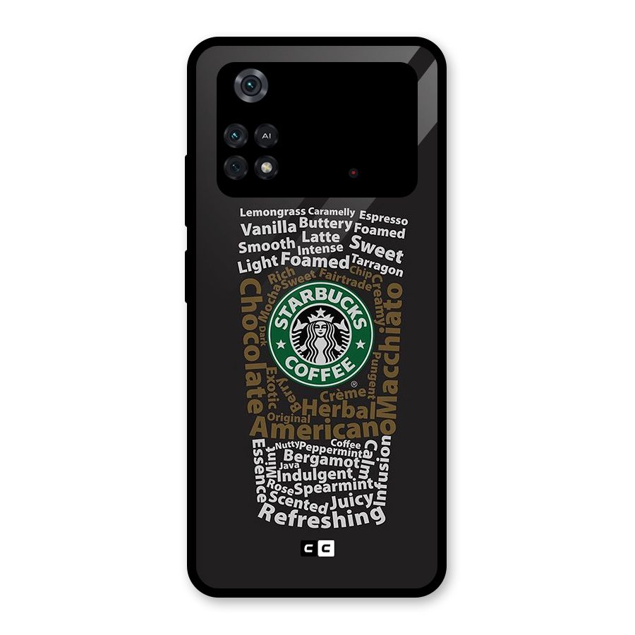 Glass StarBucks Glass Back Case for Poco M4 Pro 4G