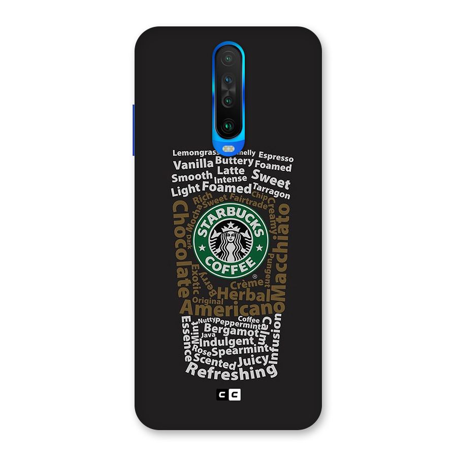 Glass StarBucks Back Case for Poco X2
