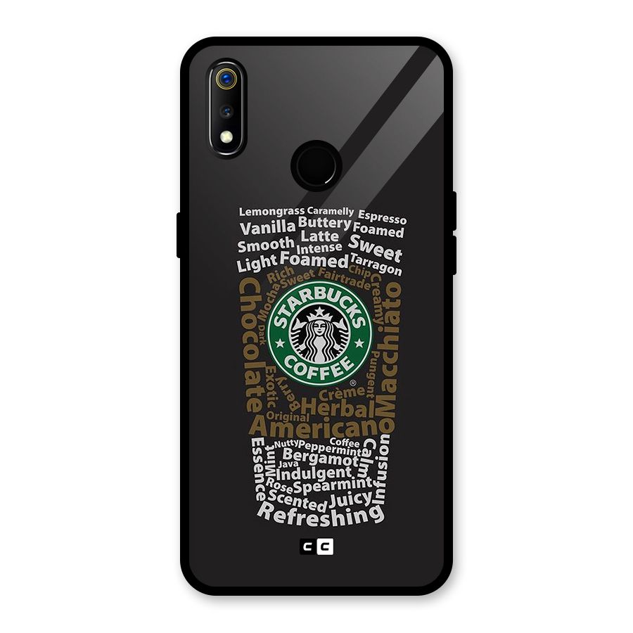 Glass StarBucks Glass Back Case for Realme 3i