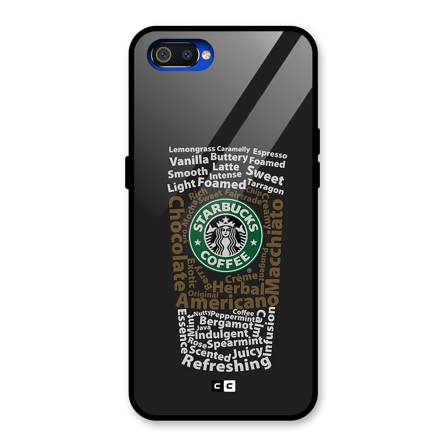 Glass StarBucks Glass Back Case for Realme C2