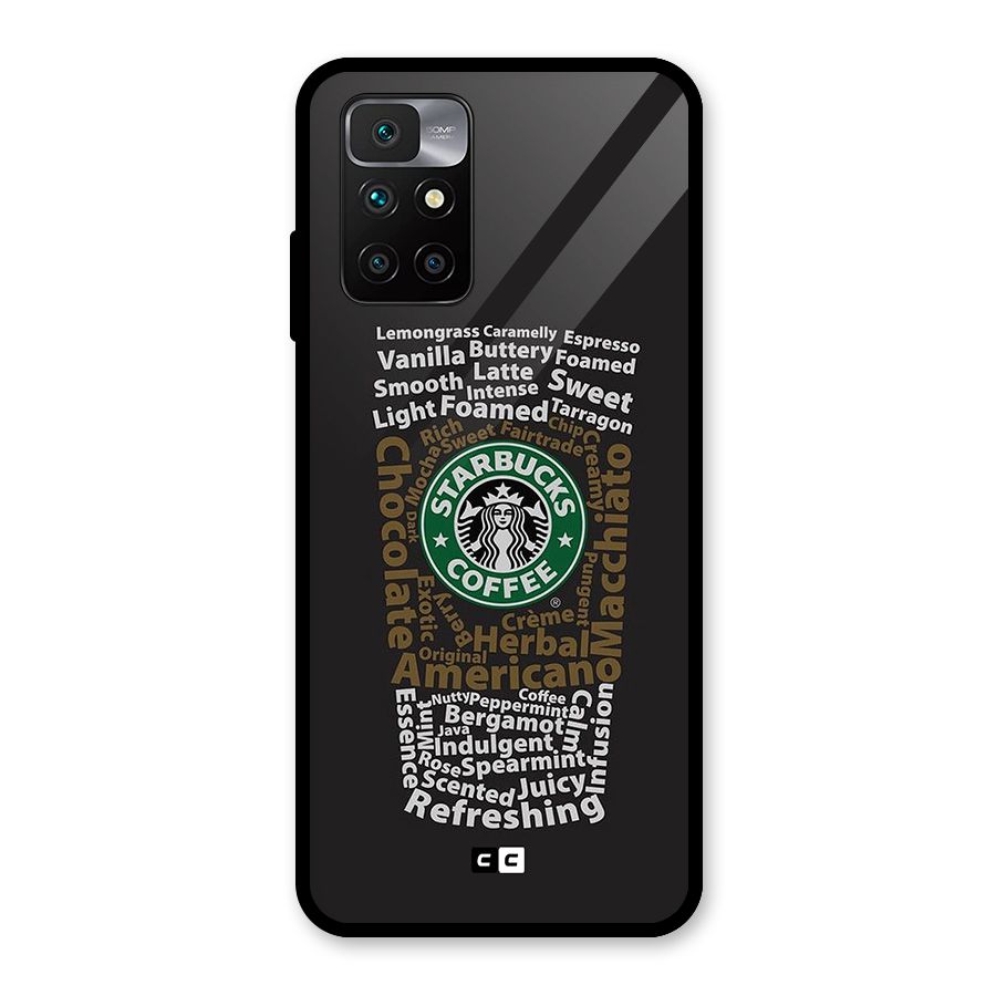 Glass StarBucks Glass Back Case for Redmi 10 Prime