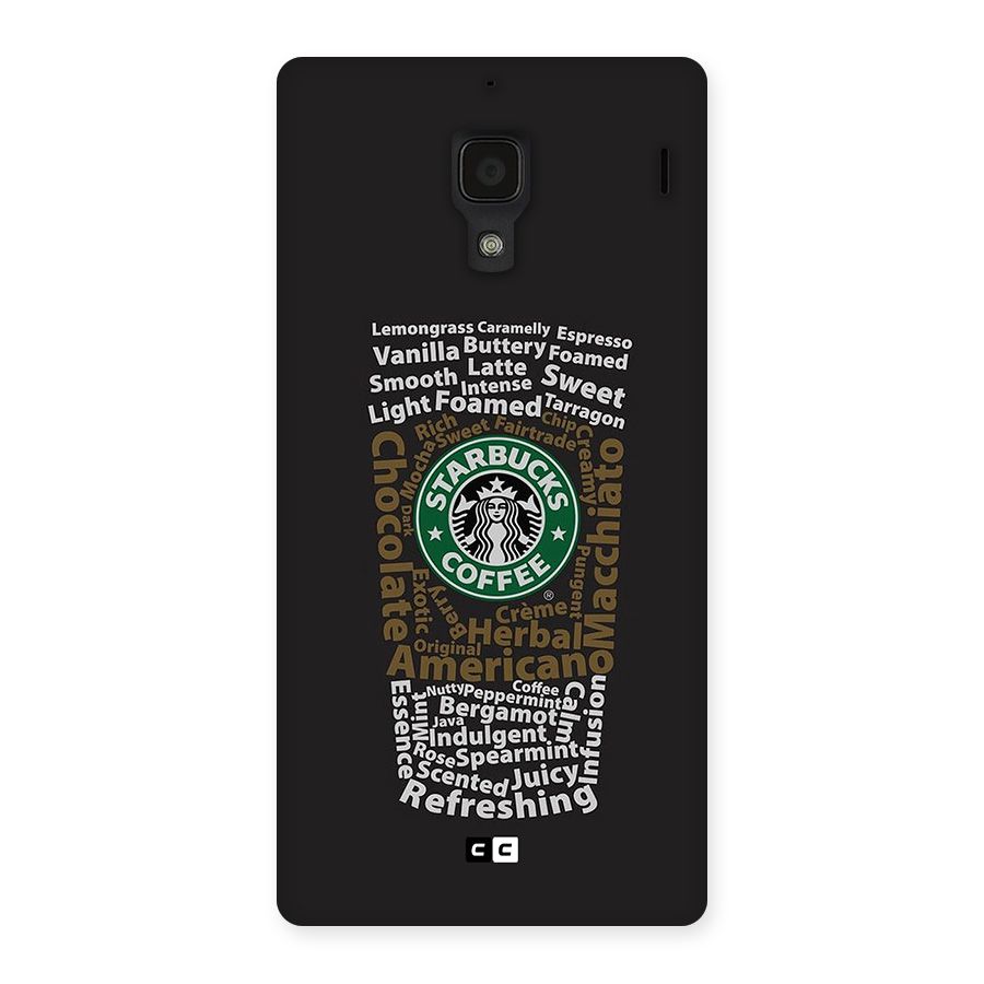 Glass StarBucks Back Case for Redmi 1s